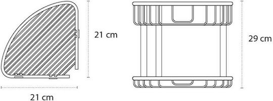 Karag Reti Colțar Montat Pe Perete Raft De Baie Inox Cu 2 Rafturi 21x21x29cm Argintiu
