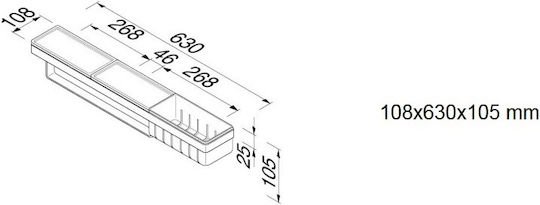 Geesa Frame Стенен Рафт за баня Метален 63x10.8x10.5см Черно матово Черна
