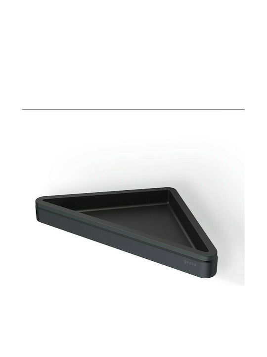Geesa Frame Corner Wall Mounted Bathroom Shelf Metallic 23x17x2.5cm Black Matt Black