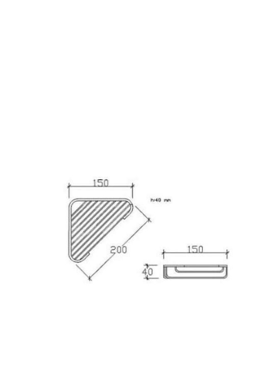 Tema Ъглов Стенен Рафт за баня Inox 20x15x4см Сребриста