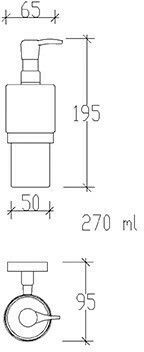 Tema Επιτοίχιο Dispenser Γυάλινο Ασημί 270ml Tema Επιτοίχιο Dispenser Γυάλινο Ασημί 270ml