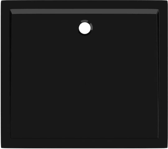 vidaXL Rechteckig Acryl Dusche x90cm Schwarz