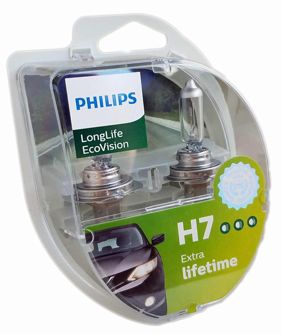 Philips Λάμπες Αυτοκινήτου LongLife EcoVision H7 Αλογόνου 12V