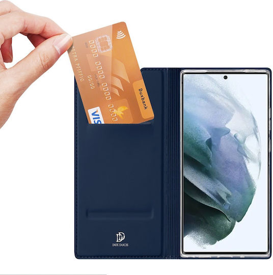 Dux Ducis Skin Pro Book Piele artificială Albastru (Galaxy S22 Ultra 5G)