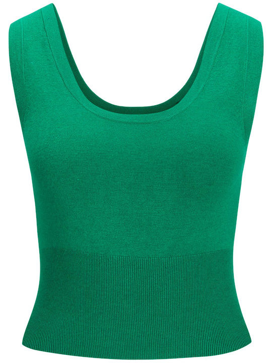 Αμάνικο Crop Top Πράσινο