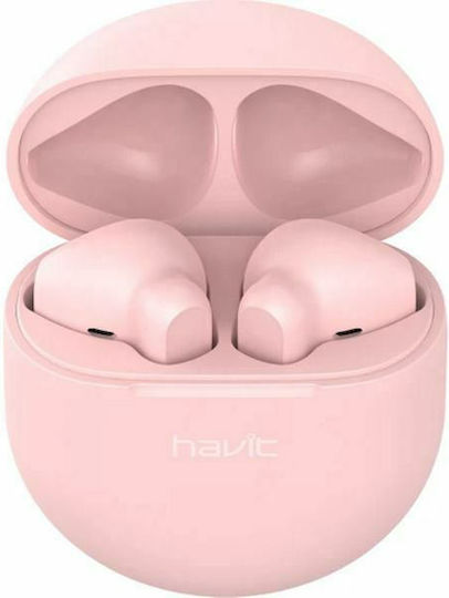 Havit TW916 Earbud Bluetooth Handsfree Earphones with Sweat Resistance and Charging Case Pink