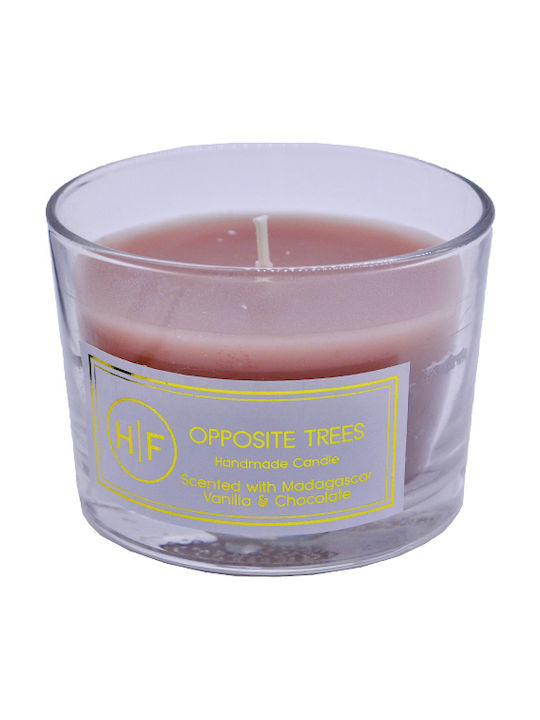 HF Scented Candle Jar with Scent Vanilla Chocolate Vanilla Chocolate Pink 120gr 1pcs