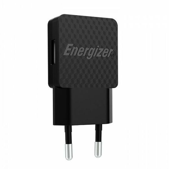 Energizer Φορτιστής με Θύρα USB-A και Καλώδιο micro USB Μαύρος (AC1AEULMCM)