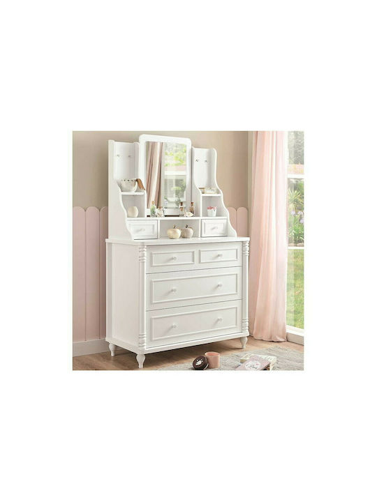 Kids Chest of Drawers Nil 1923 White with 3 Drawers 86x49x100cm