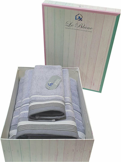 Le Blanc Badehandtuch Satin Stripe 70x140εκ. Levanda Gewicht 500gr/m²