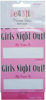 Amscan 9988 Αυτοκόλλητα Girls Night Out ''My name is" 16τμχ