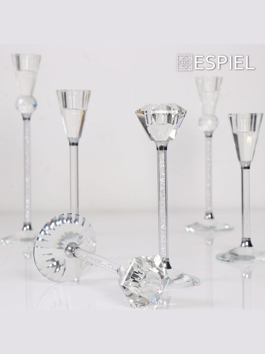 Espiel Suport pentru lumânare Cristal Transparent 6.5x6.5x21buc 1buc