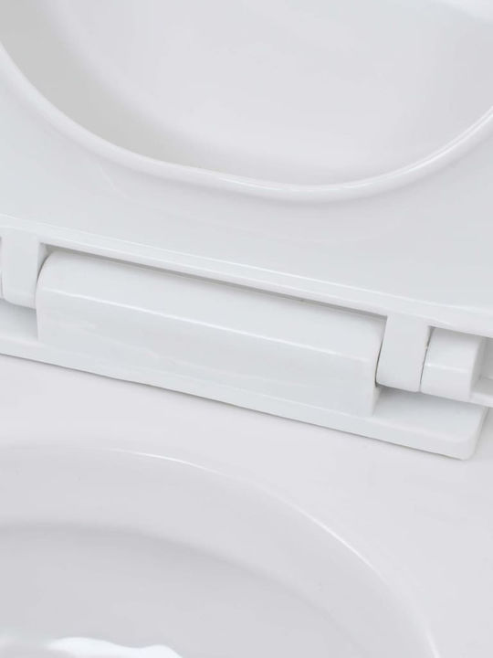 vidaXL Λεκάνη Κρεμαστή με Καζανάκι με Κάλυμμα Soft Close Λευκή