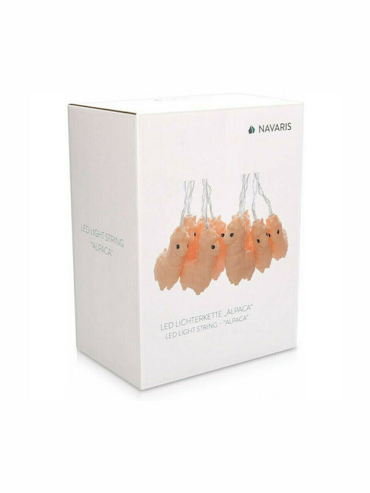 Navaris Παιδική Φωτιστική Γιρλάντα Led Πλαστικό Alpaca Fairy Cream