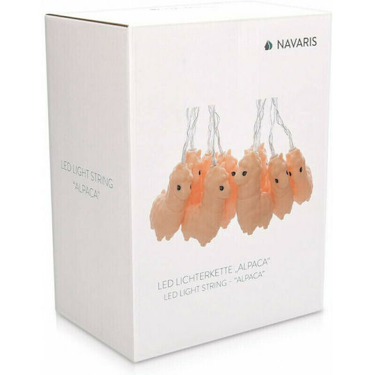 Navaris Παιδική Φωτιστική Γιρλάντα Led Πλαστικό Alpaca Fairy Cream