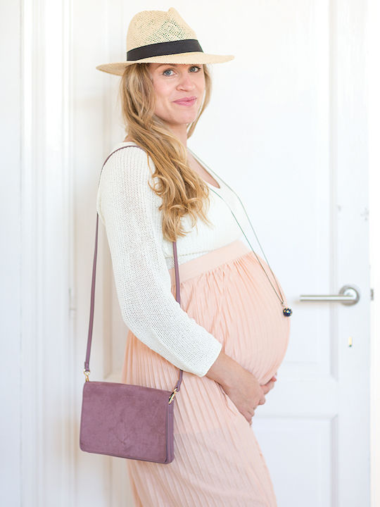 Bola Bola We Love You Forever Pregnancy Necklace with Pink Gold Plating with Turquoise Personalization