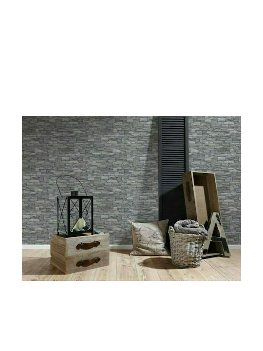 Тапет за Стена Wood Stone Винил Сив 1000x53см