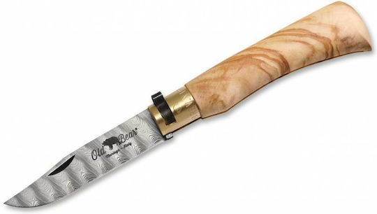 Antonini "M" Olive Damascus Briceag Bej