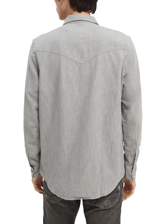 Scotch & Soda Men's Shirt Long Sleeve Gray