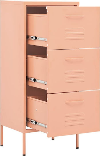 Metallische Büroaufbewahrungsschublade Rosa 42,5x35x101,5cm
