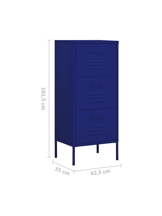Sertar De Birou Metalic Albastru Marin 42.5x35x101.5cm