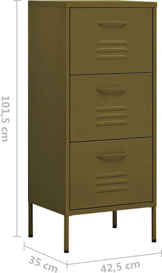 Büroaufbewahrungsschubladen und -schränke Metall Λαδί 42.5x35x101.5cm