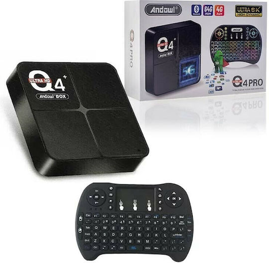 Andowl TV Box Q 4 PRO Mini 6K UHD με WiFi USB 2.0 4GB RAM και 64GB Αποθηκευτικό Χώρο με Λειτουργικό Android 10.0