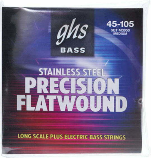 GHS Strings Bass Precision Flats Μονές Χορδές Stainless Steel Μπάσου 4τμχ 38" Medium (38" Winding)
