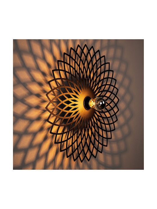 Modern Lamp Wall with Socket E27 Black 50x50x12cm