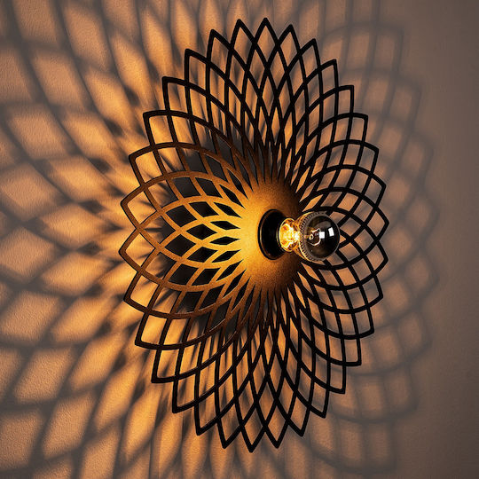 Modern Lamp Wall with Socket E27 Black 50x50x12cm