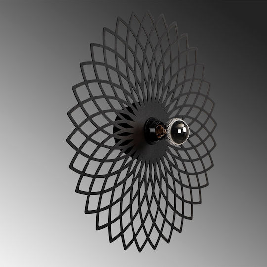 Modern Lamp Wall with Socket E27 Black 50x50x12cm