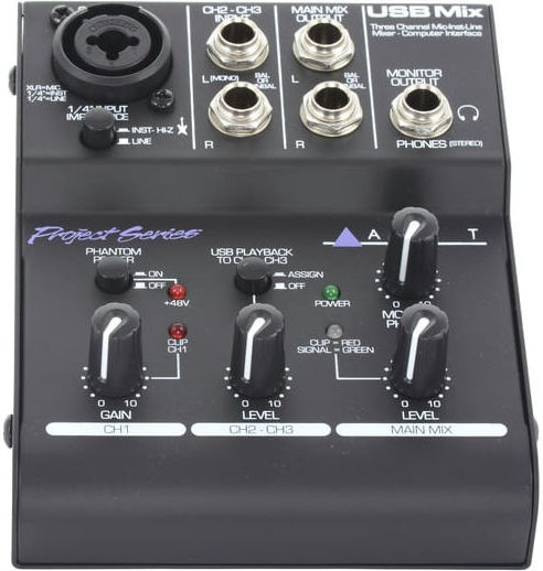 ART Pro Audio USB Mix Αναλογική Κονσόλα 3.0 Καναλιών με Phantom Power & 1 Εισόδο XLR