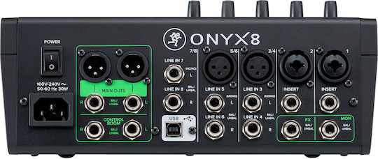 Mackie Onyx8 Αναλογική Κονσόλα 8 Καναλιών / 4 Εισόδους XLR & Bluetooth