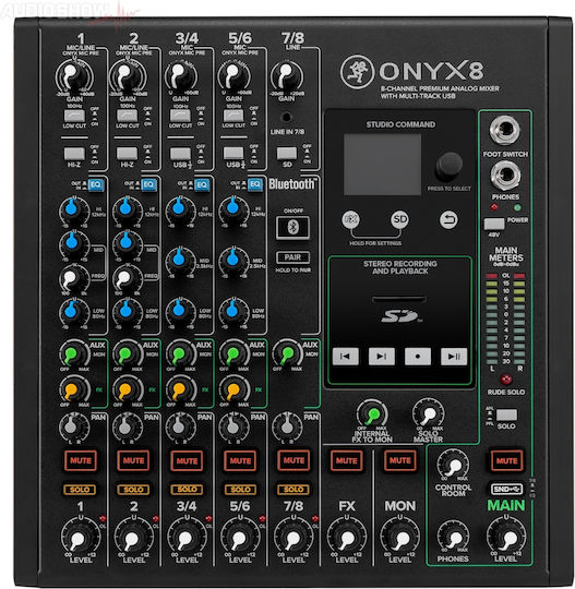 Mackie Onyx8 Αναλογική Κονσόλα 8 Καναλιών / 4 Εισόδους XLR & Bluetooth