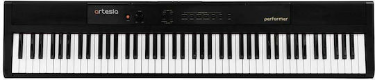 Artesia Electric Stage Piano Performer with 88 Semi-Gravicentric Keyboard Built-in Speakers and Connection with Headphone and Computer Black