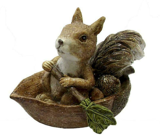 Inart Weihnachtliche Kunststoff Figur Eichhörnchen Braun Höhe 15cm