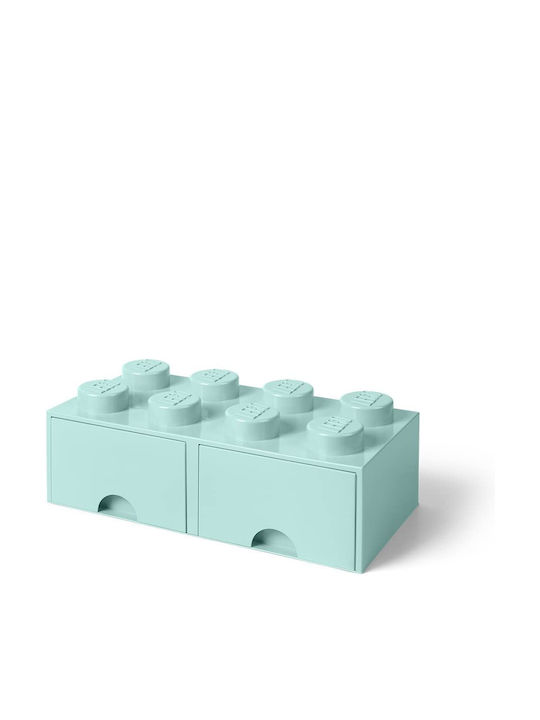 LEGO Children's Storage Box made of Plastic 8 Knobs Turquoise 50x25x17cm 1pcs