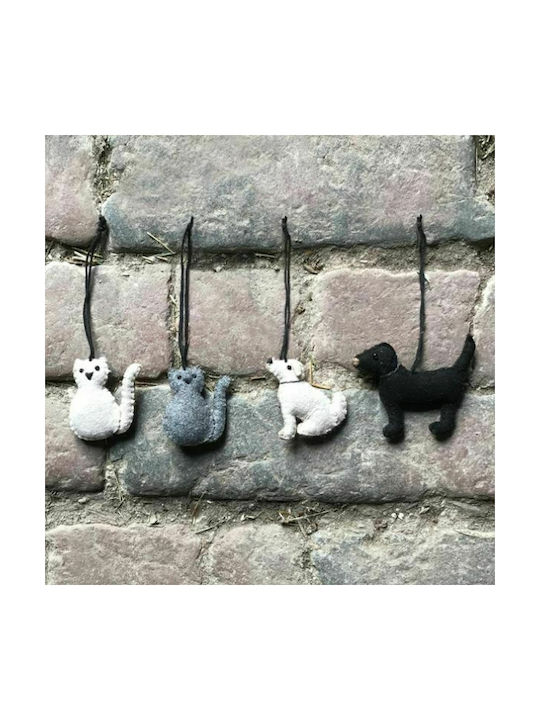 Στολίδι Σκυλάκι Τσόχινο Μπεζ 4x4.5cm
