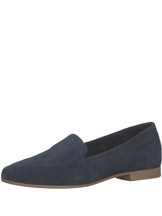 Tamaris Leather Women's Moccasins in Navy Blue Color