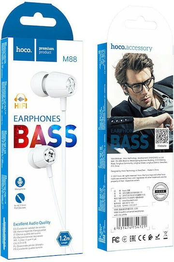 Hoco M88 In-ear Handsfree with 3.5mm Connector White