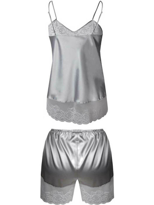 Dkaren Καλοκαιρινό Babydoll Ασημί Isabella