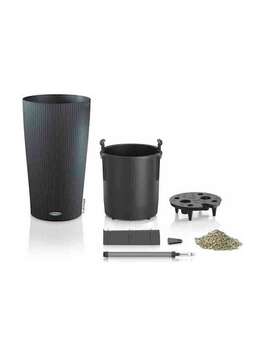 Lechuza Cilindro Self-watering Pot Plastic Slate 32x32x56cm.