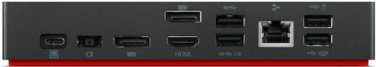 Lenovo ThinkPad Universal 90W USB-C Docking Station with HDMI/DisplayPort 4K PD Ethernet and Support for 3 Monitors Black