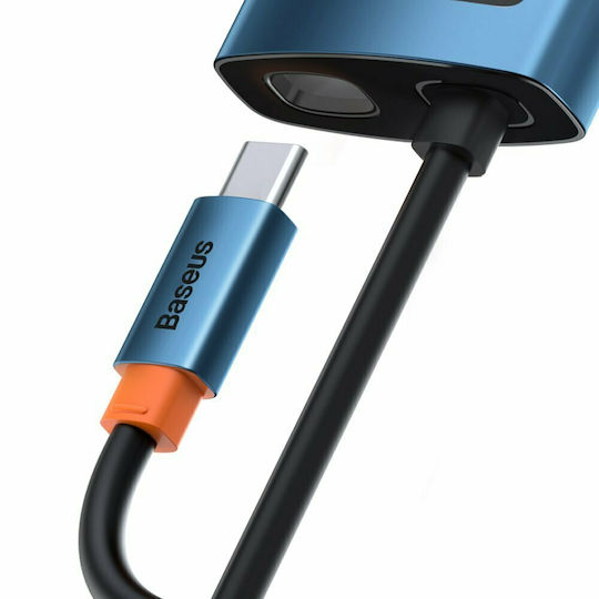 Baseus Metal Gleam Series 6in1 USB-C Docking Station with HDMI 4K PD Ethernet Blue