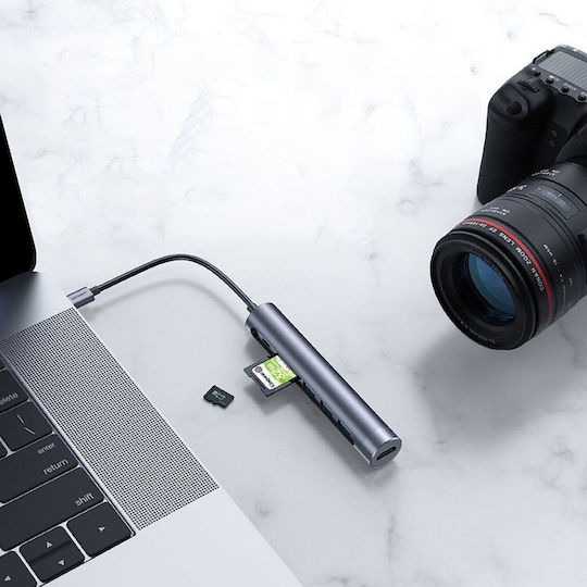Joyroom USB-C Докинг станция с HDMI 4K PD Сив (S-H112)