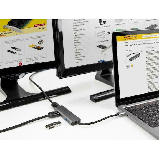 DeLock USB-C Докинг станция с HDMI 4K Сив (87780)