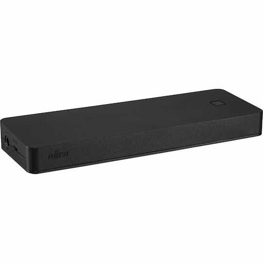 Fujitsu Port Replicator 2 USB-C Докинг станция с HDMI/DisplayPort PD Ethernet и свързване 2 монитора Черен