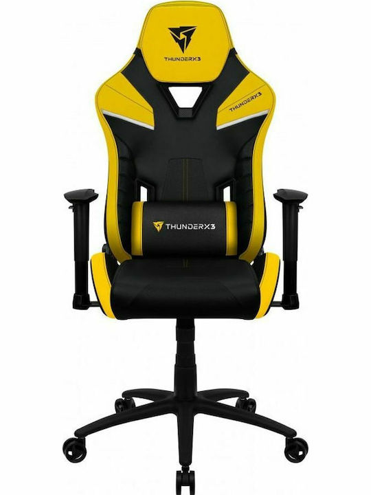 Thunder X3 TC5 Scaun Gaming Din piele ecologică cu Brațe Reglabile Bumblebee Yellow
