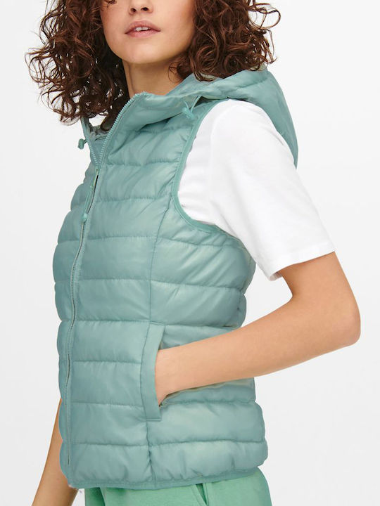 Only Women's Short Puffer Jacket for Winter Mint