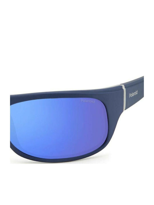 Polaroid Men's Sunglasses with Blue Plastic Frame and Blue Polarized Mirror Lens PLD2125/S XW05X